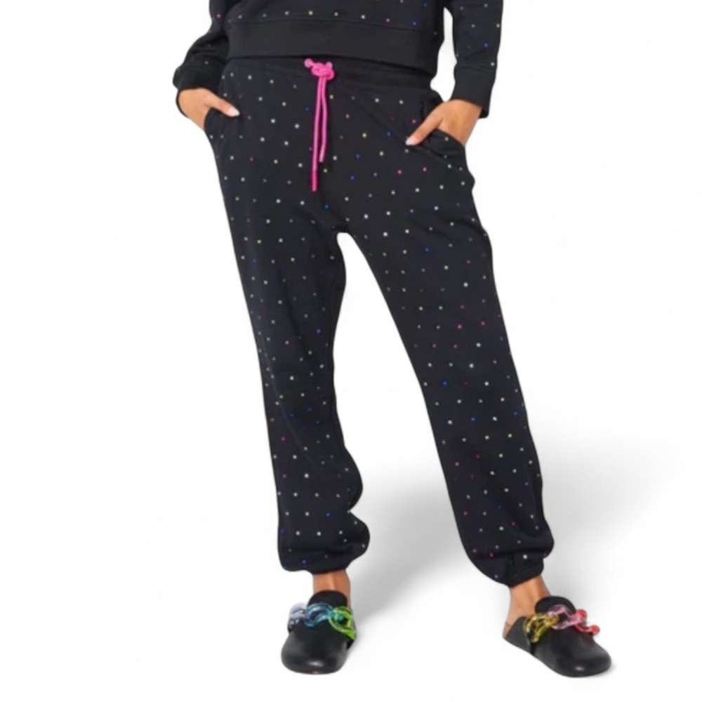 Terez Black Sweats with Colorful Crystal Embellishments Size M